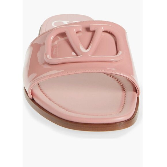 Valentino Garavani VLOGO Signature Slide Sandal Patent Leather DUSTY ROSE 8.5US - Picture 5 of 14